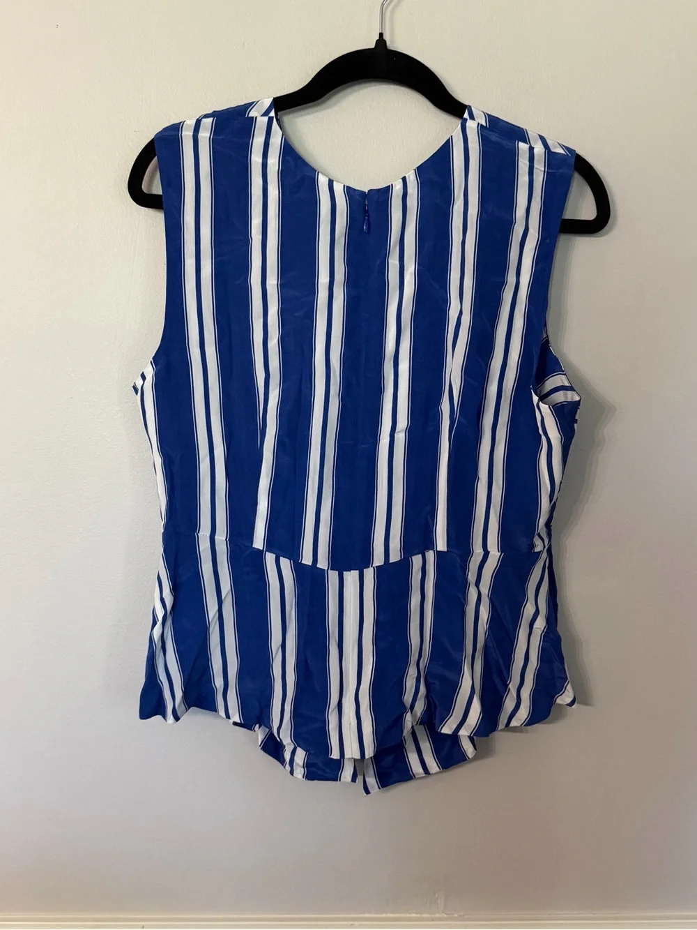 J. Crew Women’s Blue and White Striped Tie-Front Sleeveless Top Sz 14 NWT